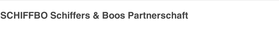SCHIFFBO Schiffers & Boos Partnerschaft